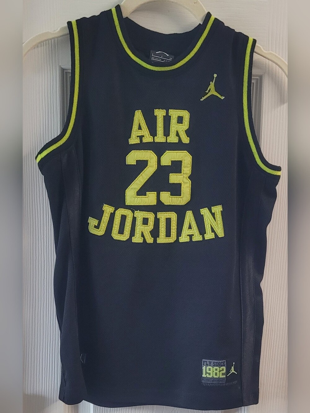 Jordan Kids' AIR 23 Sleeveless Basketball Jersey - Black/Neon Yellow